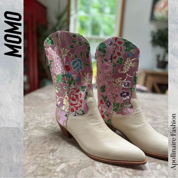 MOMO NEW YORK SELINA PATCHWORK WESTERN BOOTS X FREE PEOPLE SIZE 39 NEW - Picture 3 of 8